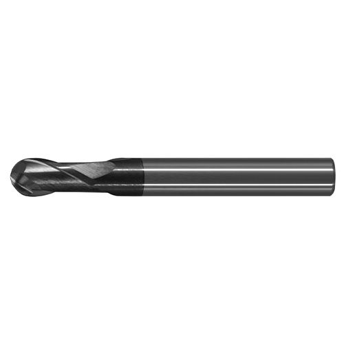 極細微粒碳化鎢球銑刀-標準型二刃<br>Ultra Micro Grain Carbide Ball Nose Standard End Mills - 2 Flute