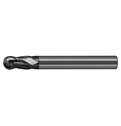 極細微粒碳化鎢球銑刀-標準型四刃<br>Ultra Micro Grain Carbide Ball Nose Standard End Mills - 4 Flute