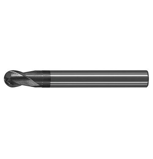 極細微粒碳化鎢球銑刀-強力型二刃<br>Ultra Micro Grain Carbide Ball Nose Short Flute End Mills - 2 Flute