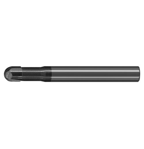 極細微粒碳化鎢球銑刀-快削型二刃<br>Ultra Micro Grain Carbide Super Ball Nose Short Flute End Mills - 2 Flute