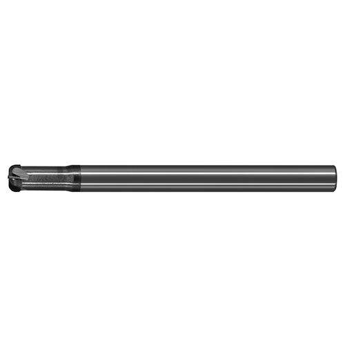 極細微粒碳化鎢圓偶角銑刀-長柄快削型四刃 <br> Ultra Micro Grain Carbide Long Shank Super Corner Radius Short Flute End Mills - 4 Flute